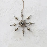 Hello Honey® 7" Silver Glass Snowflake Ornament
