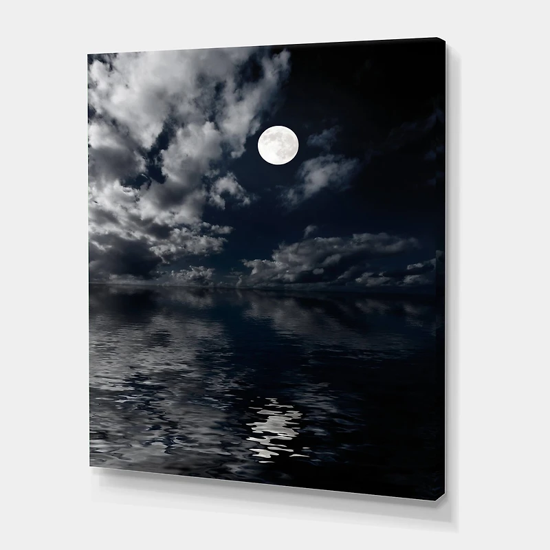 Designart - Full Moon In Cloudy Night Sky IV