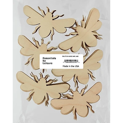 Essentials by Leisure Arts Flat Wood Bee, 24ct.