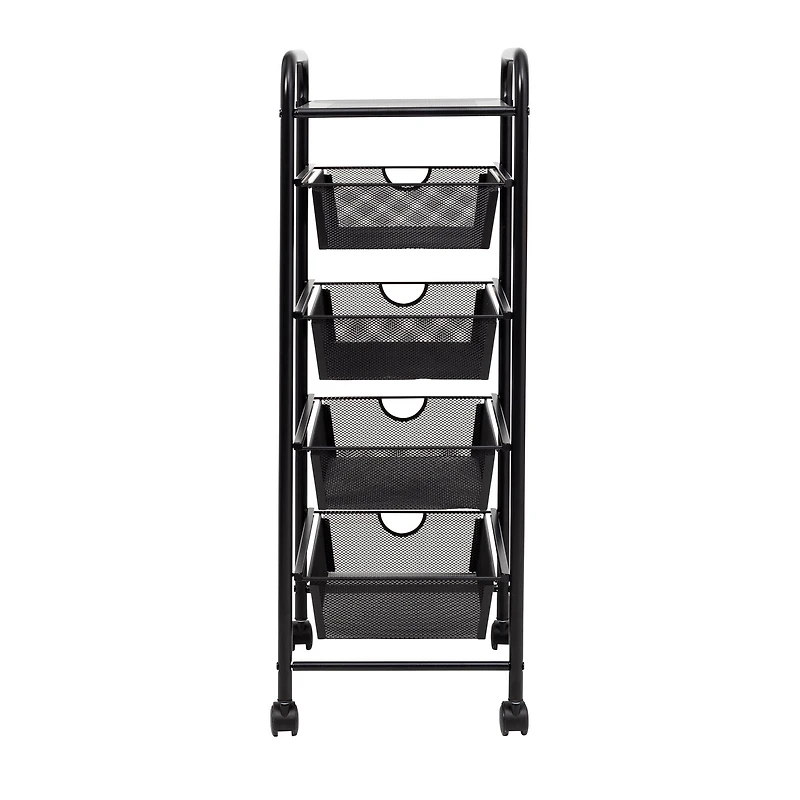 Honey Can Do Black 4-Drawer Rolling Cart