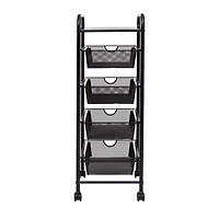 Honey Can Do Black 4-Drawer Rolling Cart