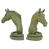 9.5" Equestrian Elegance Metal Sculptural Bookend Set