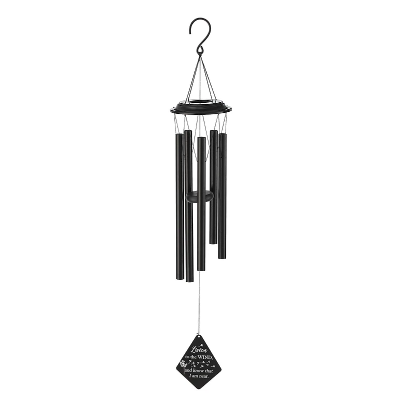 Glitzhome® 38" Matte Black Metal Black Windchime