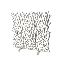 Coral Inspired Single Panel Aluminum Fireplace Screen