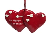 4.25" Red & White So Happy Together Hearts Valentine's Day Ornaments, 24ct.