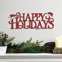 Glitzhome® 24'' HAPPY HOLIDAYS Metal Christmas Wall Décor