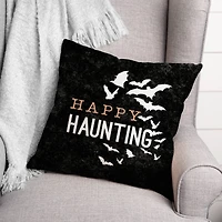Happy Haunting Bats Throw Pillow