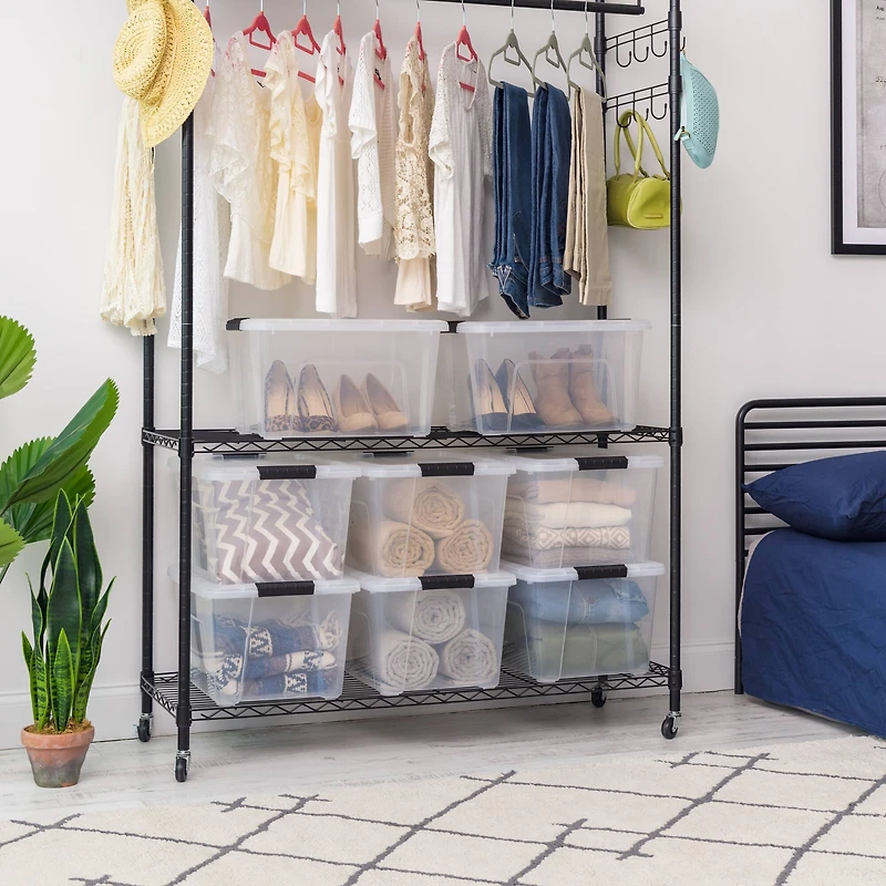 IRIS® 32qt. Buckled Clear Boxes with Clear Buckle Lids, 4ct.