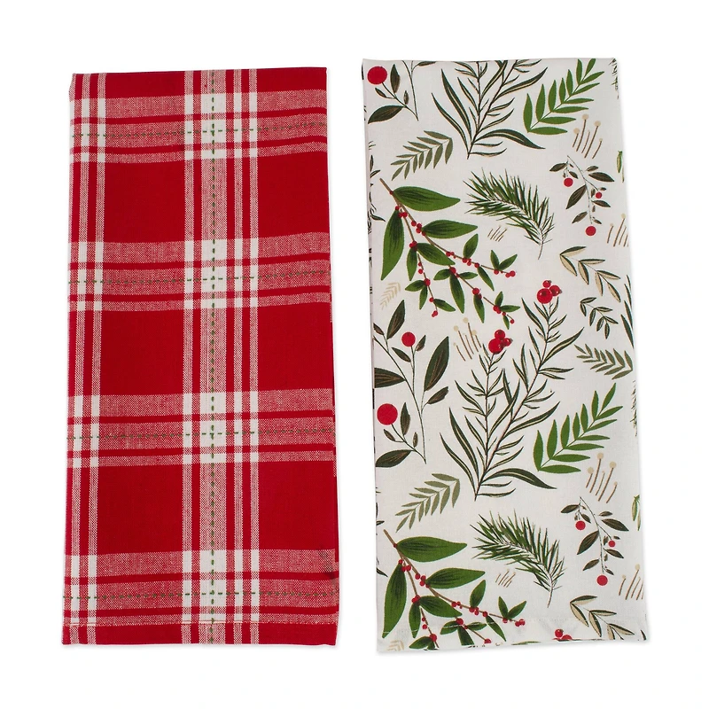 DII® Boughs Of Holly Dishtowel Set