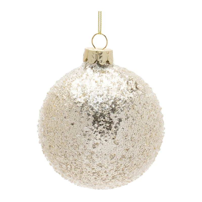 Gold Beaded Glass Ornament Set