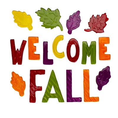 Burgundy & Orange Welcome Fall Thanksgiving Gel Window Clings