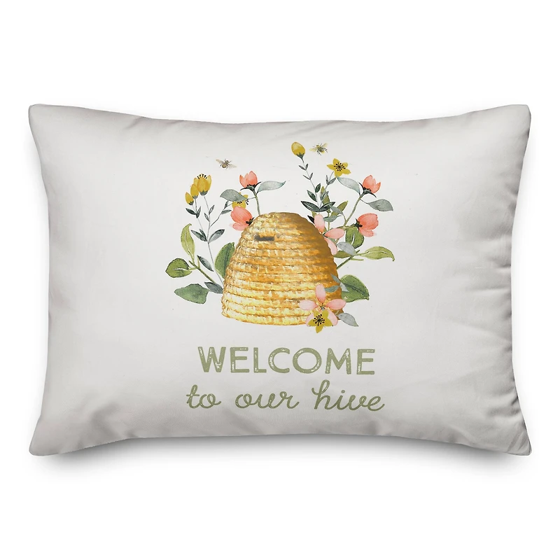 Welcome To Our Hive 14" x 20" Throw Pillow