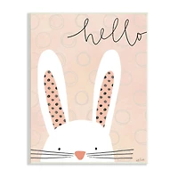 Stupell Industries Hello Bunny Phrase Baby Rabbit Polka Dot Patterns Wall Plaque