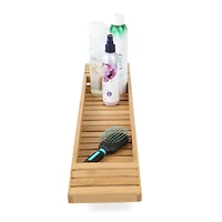 Mind Reader 27" Brown Bamboo Bathtub Caddy Organizer