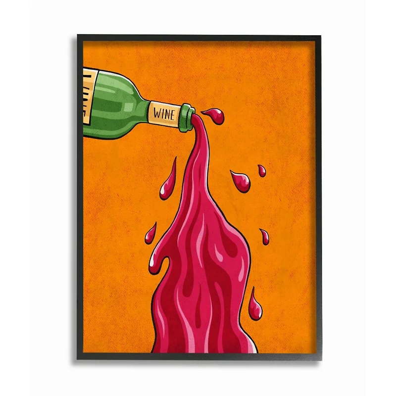 Stupell Industries Wine Splash Wall Art in Black Frame