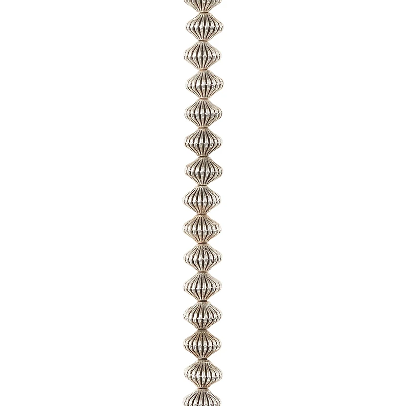 12 Pack:  Silver Metallic Rondelle Beads, 8mm by Bead Landing™