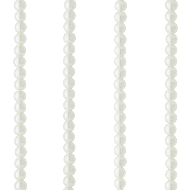 White Pearl Glass Beads, 6mm by Bead Landing™