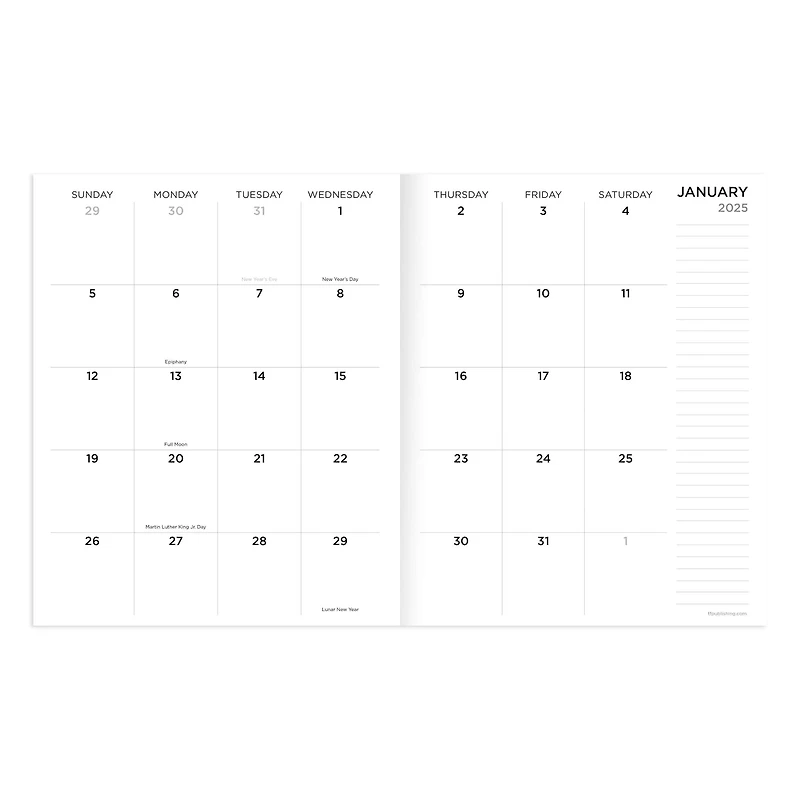 TF Publishing 2025 Floating Blue Medium Monthly Planner