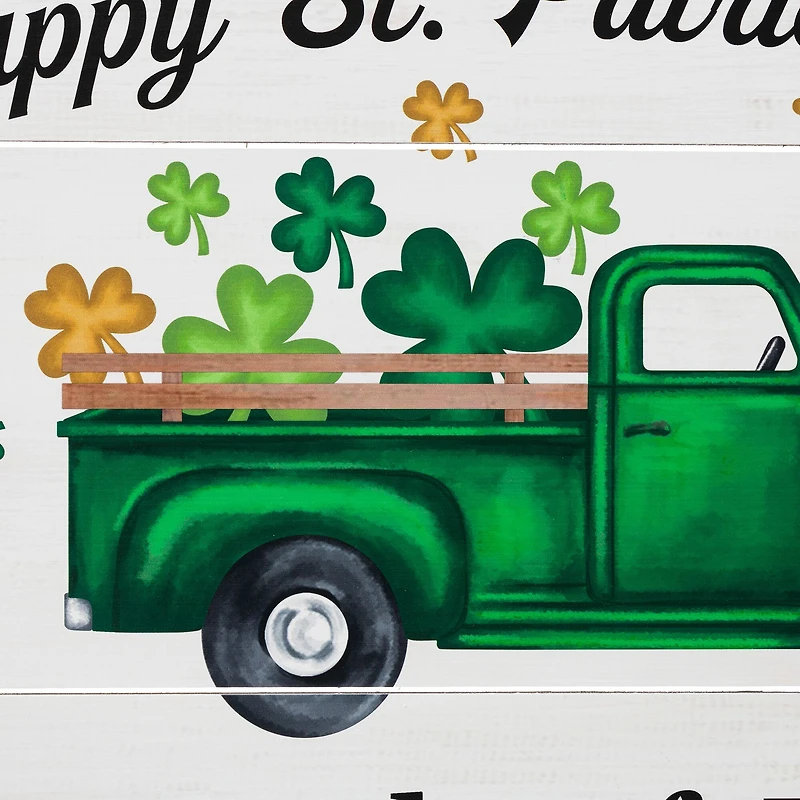 Glitzhome® 24" St. Patrick's Truck Wooden Wall Décor