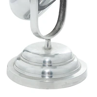 Silver Aluminum Traditional Sculpture, Microphone 9" x 9" x 6"