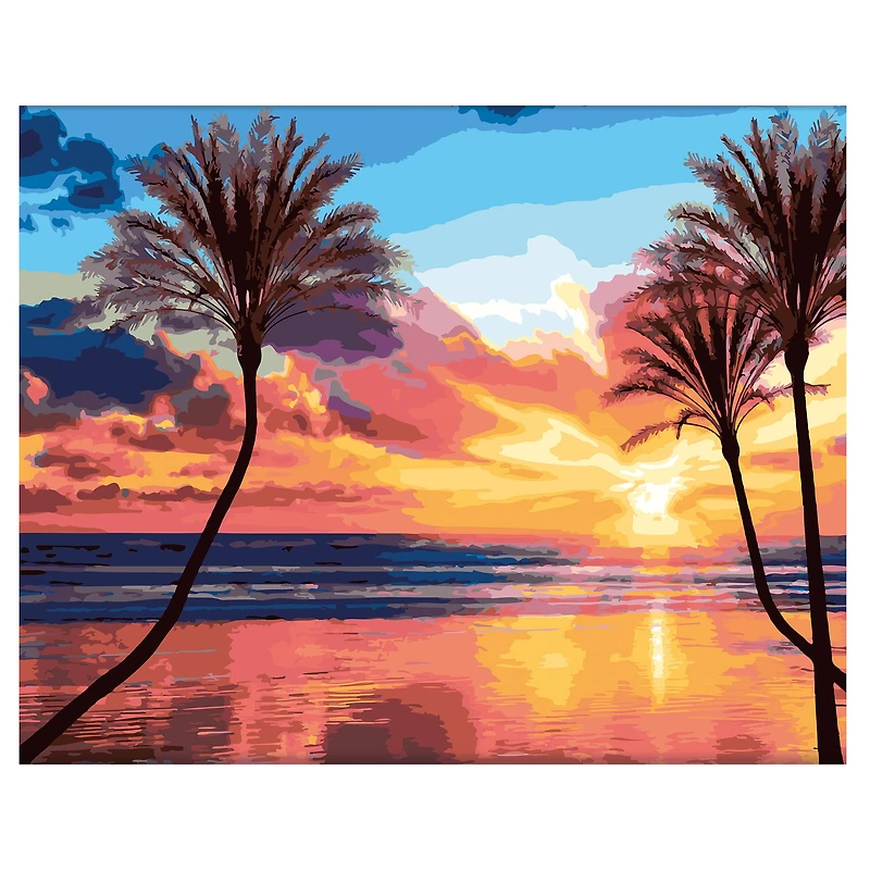 Beach Sunset with Palm Trees Paint-by-Number Kit by Artist's Loft™ Necessities™