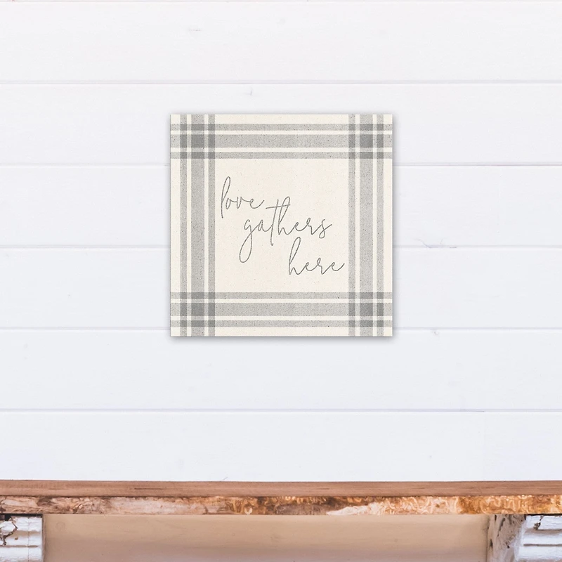 Love Gathers Here 16" x 16" Canvas Wall Art