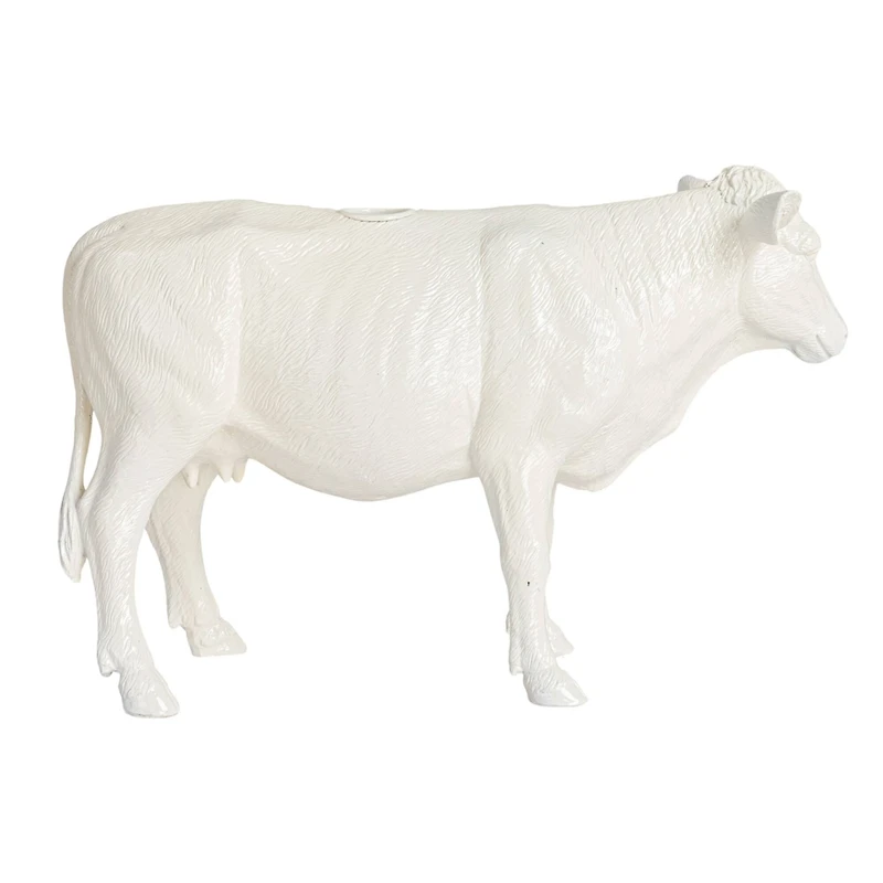 Hello Honey® 12" White Rustic Farmhouse Cow Taper Candle Holder