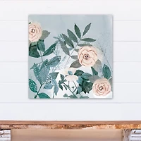 Peach and Green Botanicals 24" x 24" Canvas Wall Art