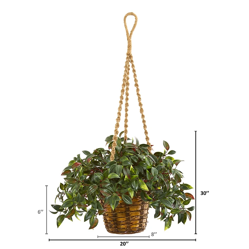 2.5ft. UV Resistant Mini Melon Artificial Plant in Hanging Basket