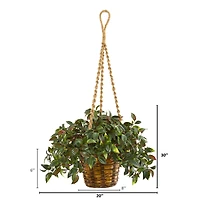 2.5ft. UV Resistant Mini Melon Artificial Plant in Hanging Basket