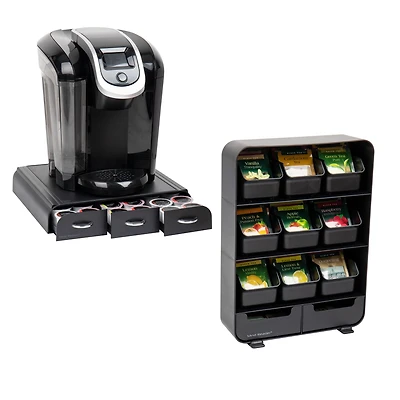 Mind Reader Anchor Collection Black Coffee and Tea Dispenser Set