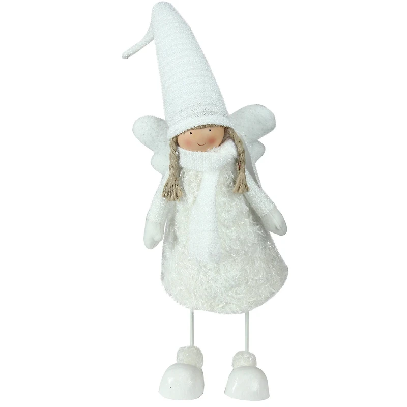 27" White Bobble Girl Angel Christmas Tabletop Figurine