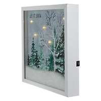 10" LED Lighted Let it Snow Winter Forest Christmas Wall Art