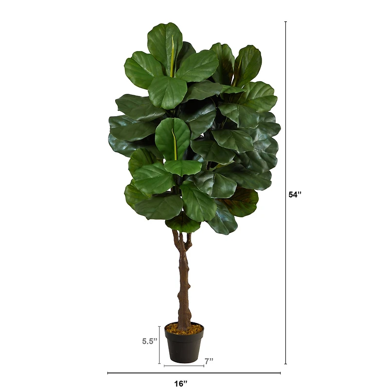 4.5ft. Potted UV Resistant Fiddle Leaf Fig Tree