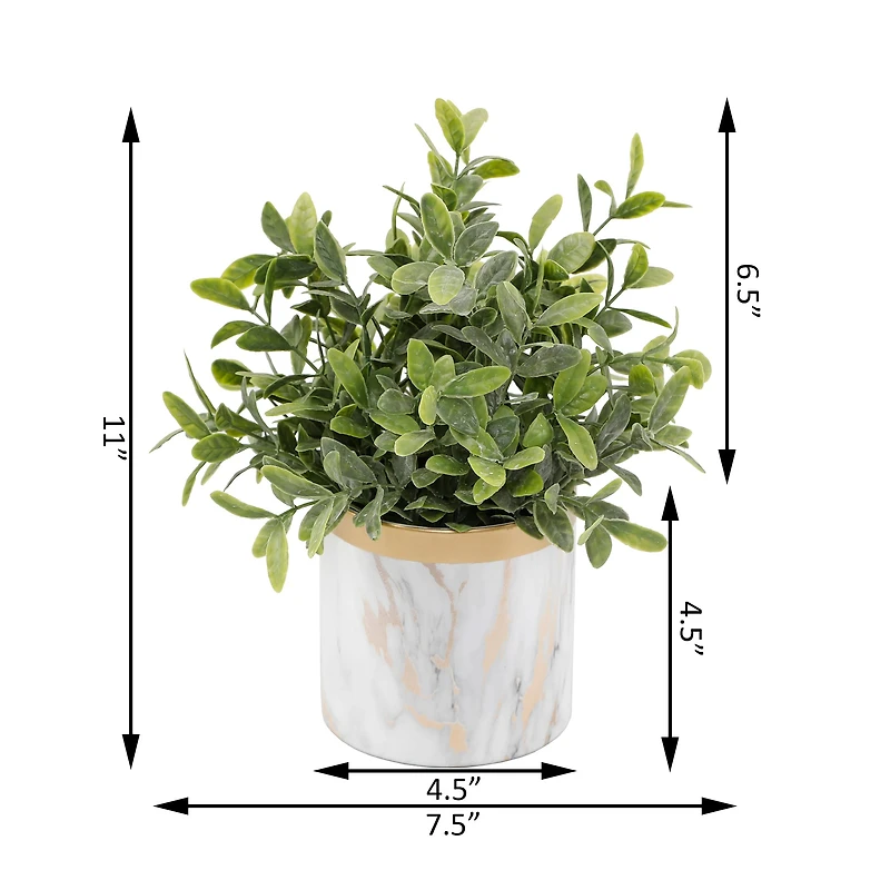 Flora Bunda® 4.5" Tea Leaf In Marble Ceramic Pot