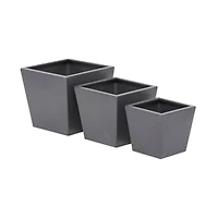 Grey Modern Planter, Set of 3" 8", 6", 5"