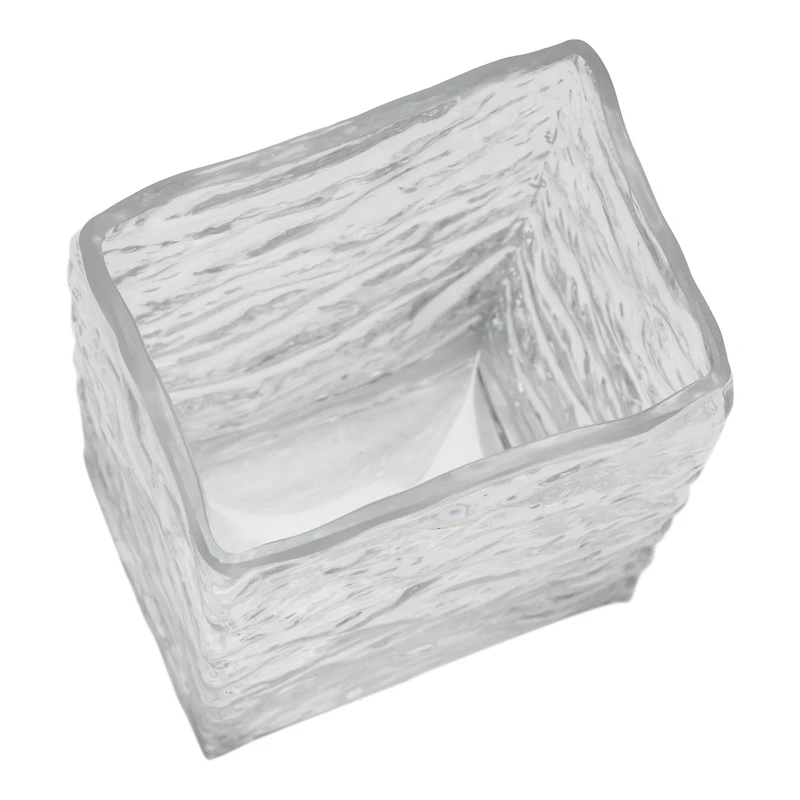 Hello Honey® 8" Clear Rectangular Hammered Glass Vase