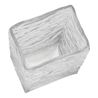 Hello Honey® 8" Clear Rectangular Hammered Glass Vase