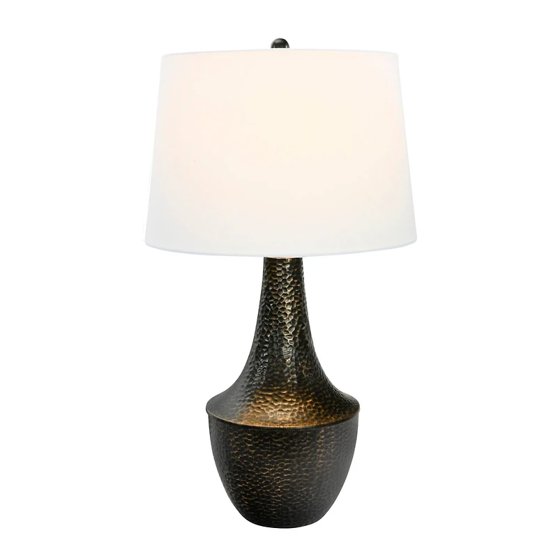 Hello Honey® 28" Hammered Metal Table Lamp with Linen Shade