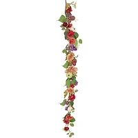 6ft. Harvest Serenity Mixed Flower & Pumpkin Garland
