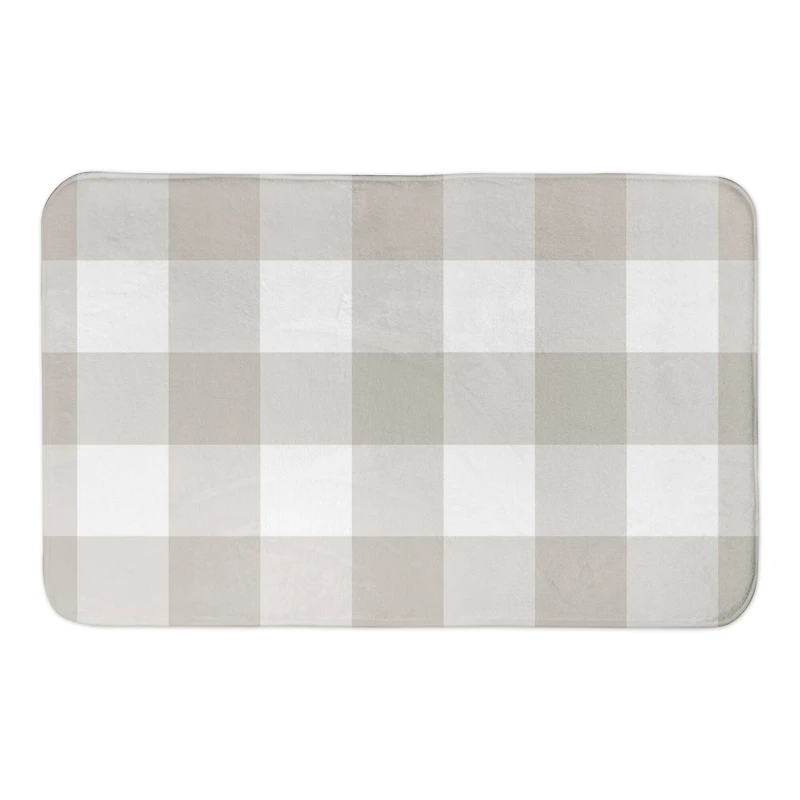 Designs Direct Tan Buffalo Check Bath Mat, 34" x 21"