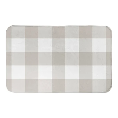 Designs Direct Tan Buffalo Check Bath Mat, 34" x 21"