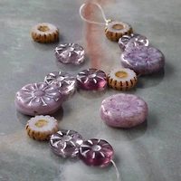 Lavender Garden Czech Glass Flat Round Bead Mix by Bead Landing™
