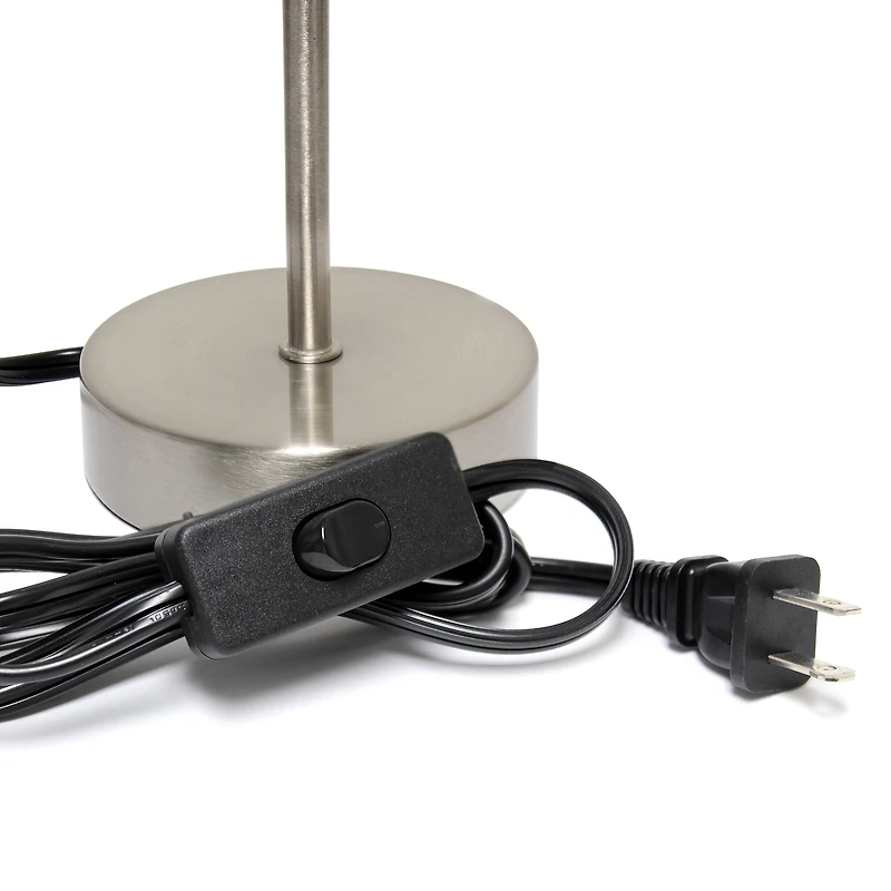 Creekwood Home Nauru 10.5" Sand Nickel Petite Metal Stick Table Lamp