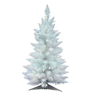 2.5ft. Pre-Lit Sparkle White Spruce Artificial Christmas Tree