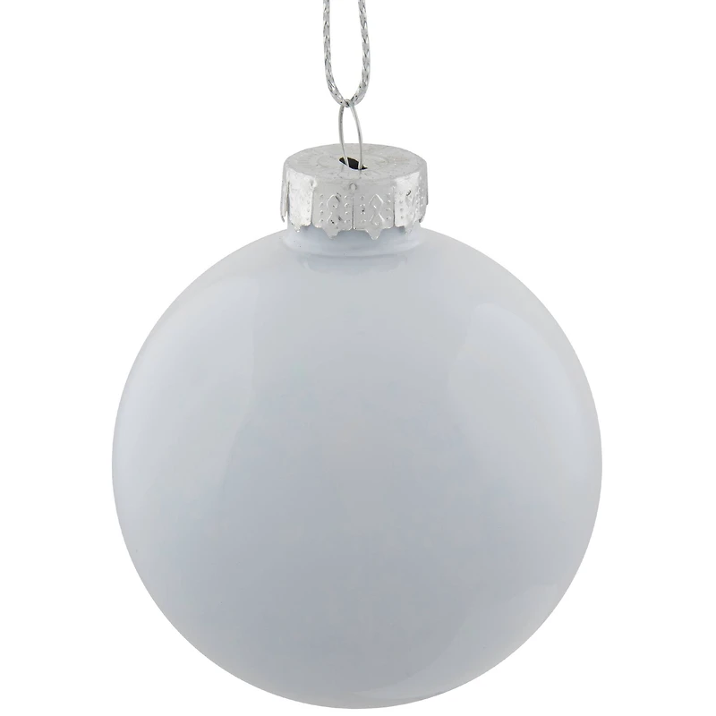 9ct. 2.5" Shiny & Matte White Glass Ball Ornaments