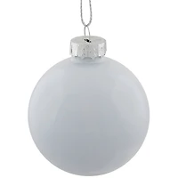9ct. 2.5" Shiny & Matte White Glass Ball Ornaments