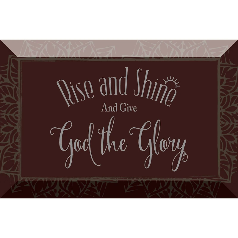 Rise & Shine Glass Plaque with Easel