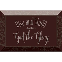 Rise & Shine Glass Plaque with Easel