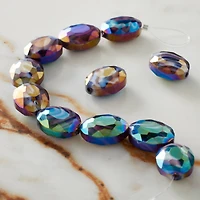 Purple Faceted Glass Oval Beads, 15.5mm by Bead Landing™